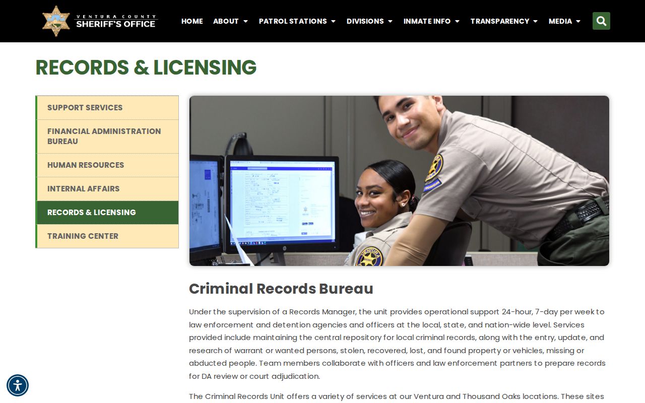 Ventura County 24 hour release records request and booking sheet source
